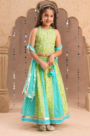 LIL DRAMA Floral Jaipur Print Lehenga Blouse Set 