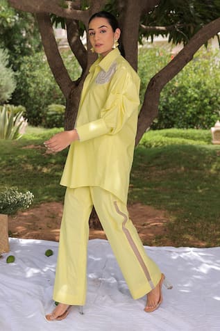 Meher By Islie Rose Applique Shirt With Pant 