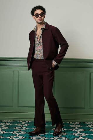 Asuka Solid Zip-Up Jacket With Pant 