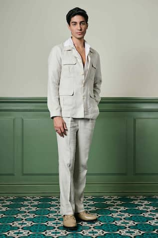 Asuka Desert Mirage Linen Safari Jacket With Trouser 