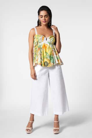 Ekastories Tropical Twilight Ruffled Top 