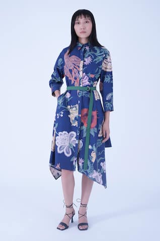 Leh Studios Evening Bloom New Hanker Dress With Belt 