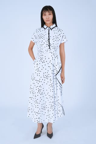 Leh Studios Usu Polka Dot Pattern Midi Dress 