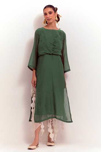 Shikha Malik Textured Bodice Kurta 