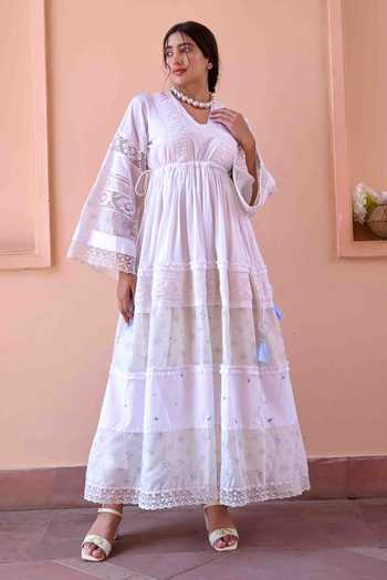 OurDve Lucy Lace Panelled Dress 