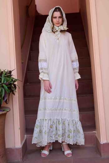 OurDve Nancy Placement Lace Panel Dress 