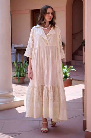 Charlotte Tiered Embroidered Panel Dress For Kids