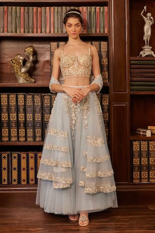 Cherie D Discreet Ambrosia Embroidered Lehenga Set 