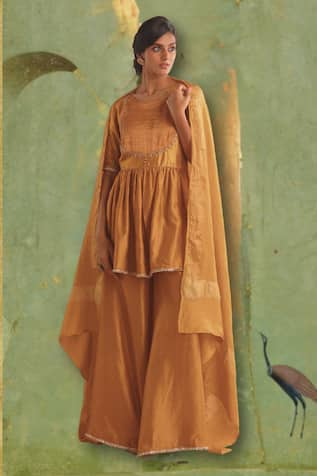 Myoho Bliss Matka Silk Yoke Kurta Palazzo Set 