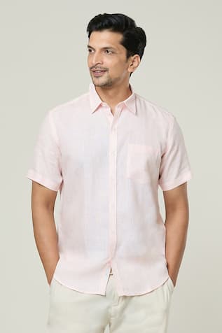 Arihant Rai Sinha Pocket Detail Solid Linen Shirt 