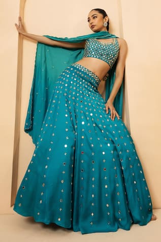 Quench A Thirst Mirror Work Lehenga Blouse Set 