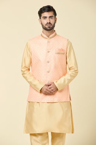 Checkered Sequin Embroidered Bundi 