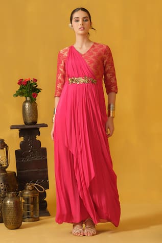 ABSTRACT BY MEGHA JAIN MADAAN Floral Brocade Woven Kurta 