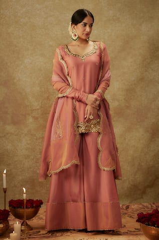 The Aarya Sequin Embroidered Kurta Sharara Set 