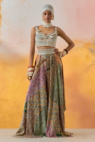 Aseem Kapoor Kalpa Embroidered Blouse & Skirt Set 