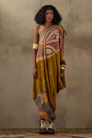 ASEEM KAPOOR Rasa Printed Draped Dress 