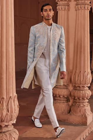 Contrast By Parth Elaya Zardozi Embroidered Sherwani Set 