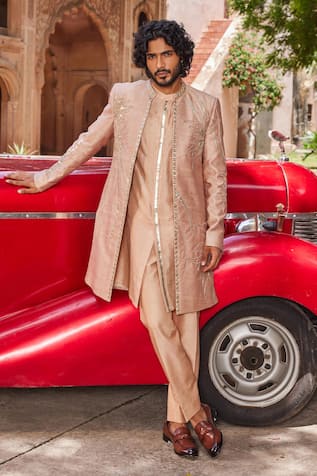 Contrast By Parth Raabta Applique Embroidered Sherwani Set 