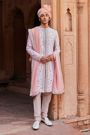 Contrast By Parth Asmaa Resham Work Sherwani Set 