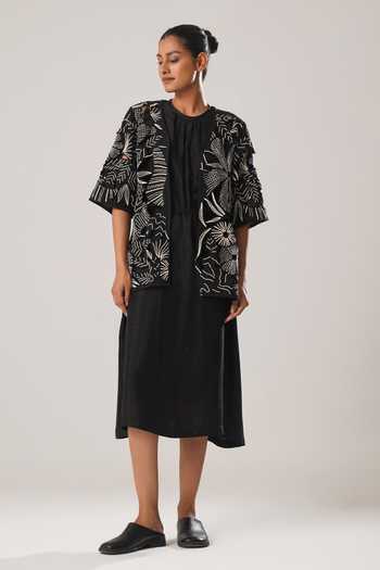 Atbw Cutwork Detailed Jacket With Dress 