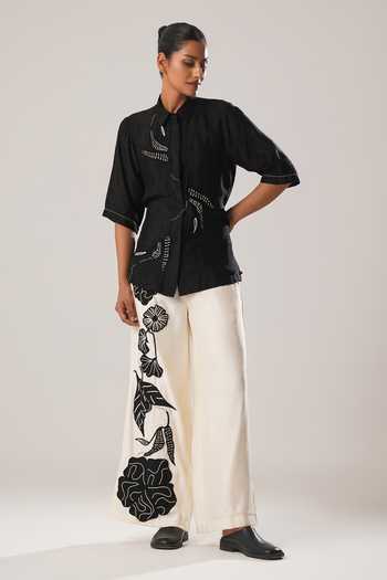 Atbw Flower Detailed Flared Pant 
