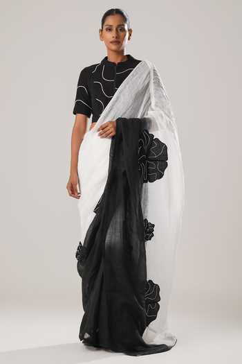 Atbw Fleur Patch Embroidered Ombre Saree 