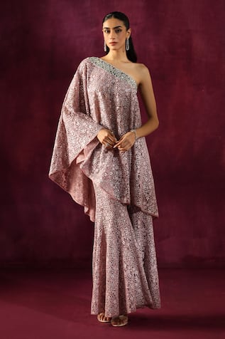 Twenty Nine Mirror Neckline Embellished Cape 