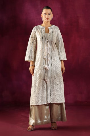 Twenty Nine Geometric Lace Embroidered Long Jacket 