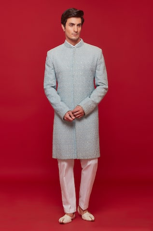 Sven suits Honeycomb Embroidered Sherwani With Pant 