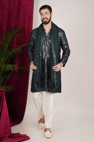 Sven suits Mirror Embroidered Kurta Set 