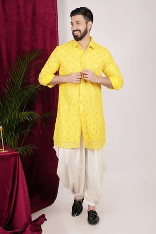 Sven suits Mirror Work Kurta & Patiala Pant Set 