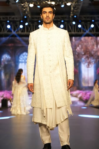 Archana Kochhar Embroidered Ivory Sherwani 