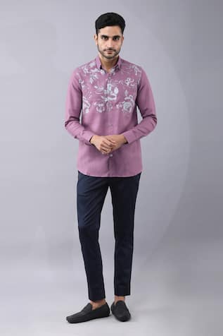 Manish Nagdeo Placement Floral Print Shirt 