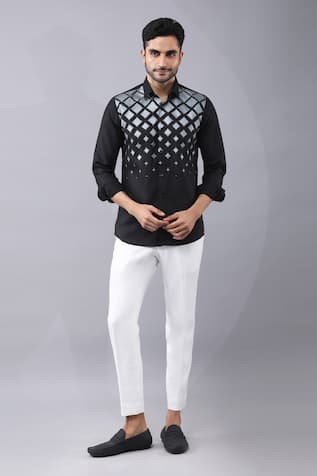 Manish Nagdeo Abstract Print Shirt 