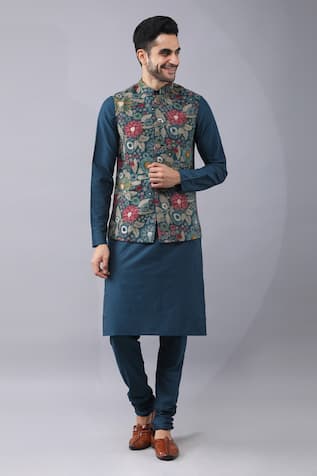 Manish Nagdeo Printed Bundi Kurta Set 