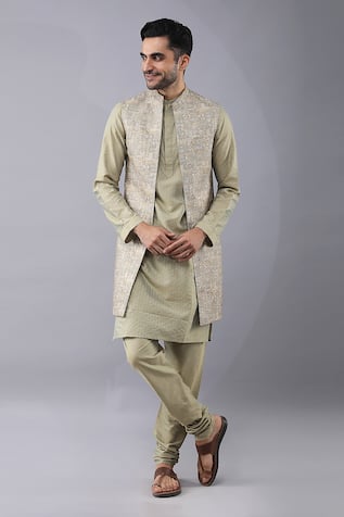 Manish Nagdeo Printed Bundi Kurta Set 