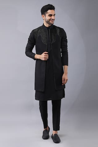 Manish Nagdeo Dori Work Bundi Kurta Set 