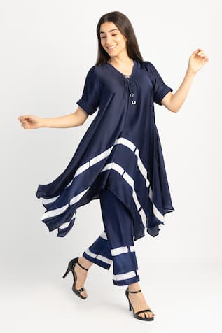 Striped Tie-Dye Tunic With Pant 