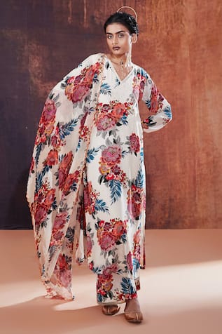 AFFROZ Floral Print Kurta Set 