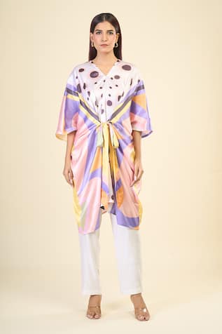 Butterfly Belted Kaftan Dress 