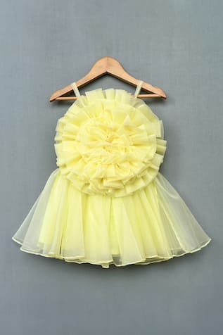 Label Neeti Ruffled Rosette Bloom Dress 