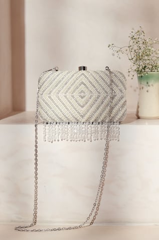 THE TAN CLAN Pearl Work Clutch Bag 