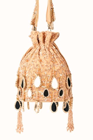 House Of Kosha Sheesh Mahal Mirror Embellished Potli Bag 