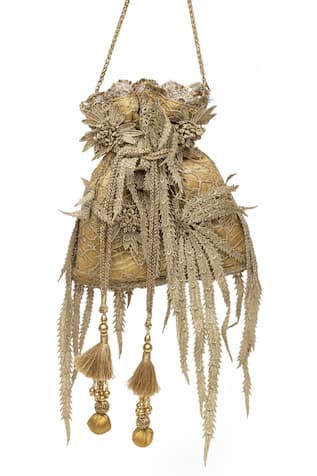 SG Collection By Sonia Gulrajani Mastani Floral Patchwork Embroidered Potli 