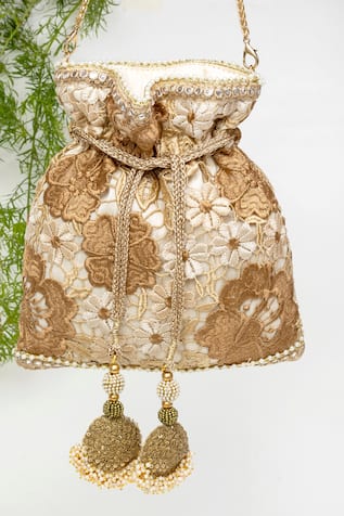 SG Collection By Sonia Gulrajani Naaz Thread Embroidered Potli 