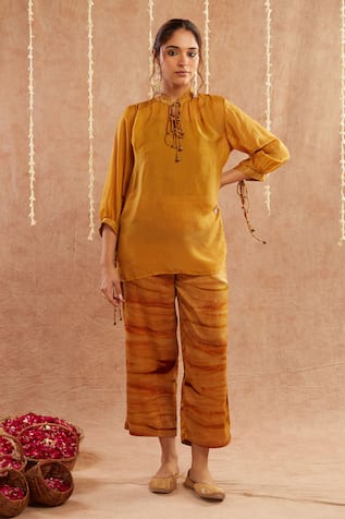 Embellished Short Tunic Top With Pant 