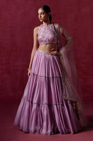 LASHKARAA Tiered Detailed Lehenga Set 