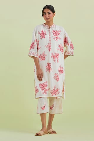 Kora Floral Boota Print Kurta With Pant 
