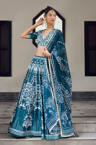 Limerick by Abirr N' Nanki Floral Print Lehenga Set 