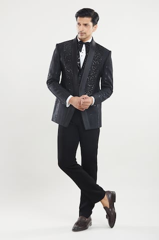 Stripe Sequin Detailed Tuxedo Pant Set 